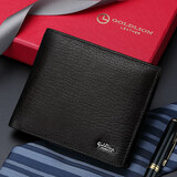 金利来男士钱包羊皮夹短款票夹两折钱夹礼盒 新年礼物送礼