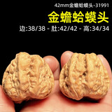 山中玉文玩核桃一对一图狮子头官帽实拍四座楼手把件古麻核头生日礼物 42mm金蟾蛤蟆头-31991