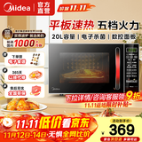 美的（Midea）微波炉 20升 大平板底盘速热  简单操作 微波杀菌 家用微波炉EM7KCGW3-NR