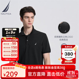 诺帝卡（NAUTICA）男装夏季棉氨混纺休闲亲肤透气短袖POLO衫男KE3100 黑色0TB（231） L