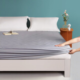 富安娜 家纺床罩套褥子纯棉床垫子榻榻米褥子保护床垫单人宿舍 全棉可水洗-抗菌床笠款蓝 180cm * 200cm