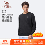 骆驼（CAMEL）长袖圆领套头卫衣男宽松休闲运动打底衫 J13CAYL6063 幻影黑 M