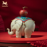 铜师傅《平安吉祥》客厅 桌面 铜大象摆件 家居装饰工艺品 