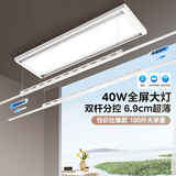 美的（Midea）电动晾衣架隐形智能遥控晾衣杆阳台自动升降隐藏嵌入式超薄可伸缩 D20遥控款|双杆独控 40W照明