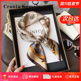 CRANTA KOMEIA真丝丝巾女2025新款桑蚕丝绸方巾围脖领巾妈妈生日礼物送女友老婆 浅卡其 高级感送女朋友爱人实用高档
