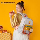 Mr.ace Homme 可爱双肩包女旅行背包百搭好看的高中学生书包ins 吃货系列