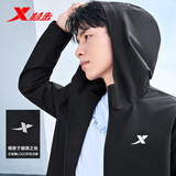 特步外套男防泼水双层风衣夹克户外运动简约百搭