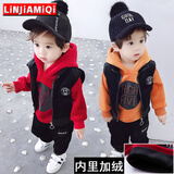 邻家米其女童套装秋冬装加绒加厚1-3-8岁小童宝宝儿童装冬季女孩4小孩衣服 XT6869-红色 90 码/身高80-90cm（1-2岁）