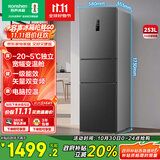 容声253升一级能效三开门小电冰箱家用风冷无霜节能小户型出租房宿舍BCD-253WD16NPA星澜家电国家补贴