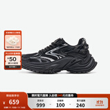 OGR【杨紫同款】响尾蛇慢跑老爹鞋男女复古厚底增高网面透气运动鞋子 黑曼巴 40