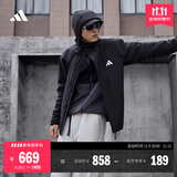 adidas拒水加绒内胆三合一连帽外套男女秋冬阿迪达斯官方轻运动 黑色   XL