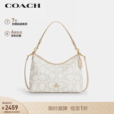 蔻驰（COACH）【品牌直供】女士LAUREL中号经典标志单肩斜挎包象牙白色CBH87