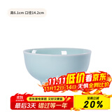 龙泉青瓷米饭碗陶瓷新款创意中式餐具家用加厚吃饭碗大号面汤碗喝粥碗小碗 5.5英寸粉青碗