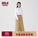 无印良品（MUJI）女式 棉斜纹 A字裙 半身裙 纯棉全棉 女冬款裙子 BE08CC3A 米色 XL (165/74A)