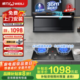 威力抽吸排油烟机家用大吸力一级能效变频以旧换新上门安装顶侧双吸油烟机燃气灶烟灶套装 【鸳鸯2件套】90变频尊享款+鸳鸯定时灶液化气 全国联保+10年质保
