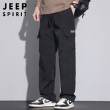 JEEP SPIRIT吉普工装裤男士裤子男秋冬季休闲裤男多口袋男裤 黑色 2XL