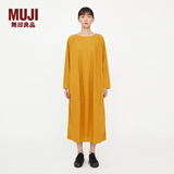 无印良品 MUJI IDEE 女式 套头长袖连衣裙 GAC32C2A 裙子 多巴胺 芥末黄 均码