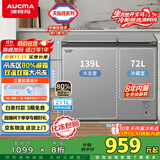 澳柯玛（AUCMA）211升家用冰柜 双温双箱冷柜 冷藏冷冻卧式冰箱 一级能效 无界天际线  BCD-211CSNE 国家补贴20%