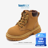 天美意（TEENMIX）童鞋儿童马丁靴女童2024新款春秋单靴男童大黄靴皮靴子中大童短靴 黄色(加绒) 36