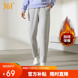 361°运动裤子女秋冬季跑步宽松加绒休闲裤直筒长裤卫裤662444701D