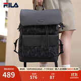 斐乐FILA官方男士背包【黑武士】双肩包防泼水老花轻便大容量电脑包 正黑色-BK XS