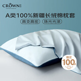 皇冠枕套48x74cm全棉枕套一对A类AB双面100%纯棉枕头套家用枕芯套