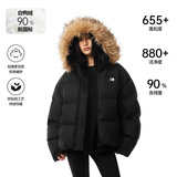 FDR官方店 R字毛领连帽羽绒服男女秋冬季加厚保暖面包服外套 黑色 [可拆卸毛领] M