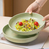 友来福陶瓷盘子菜盘家用碗盘餐具釉下彩高级感奶油风餐盘8英寸2只