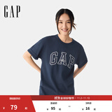 盖璞男女装2025春季新款纯棉字母印花logo短袖T恤上衣美版797924 藏蓝色 M 美码 L亚洲码180/96A