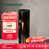 星巴克（Starbucks）杯子保温杯经典黑金棱面不锈钢随行杯高颜值473ml男女士送礼礼物