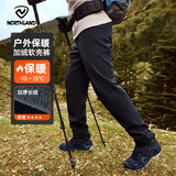 诺诗兰（NORTHLAND）【白桦林】男士加厚防风防泼保暖长毛绒软壳长裤徒步登山裤子