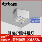 初识 led斗胆灯家用客厅明装筒灯防眩低蓝光全光谱无主灯照明装射灯 白色 四头/旗舰版 智能版