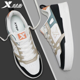 特步（XTEP）男鞋板鞋男秋冬季韩版男士休闲鞋子户外跑步鞋低帮运动鞋小白鞋男 帆白/黏土色/黑【店长推荐】 41