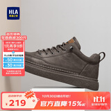 海澜之家HLA男鞋休闲皮鞋子秋冬男士板鞋运动鞋HAAXXM1EBF038 棕色42