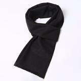 目丸男士围巾男秋冬季韩版百搭针织商务高档生日礼物保暖围脖披肩复古 3#纯黑色