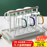 忆壶茶（YIHUTEA） 玻璃杯水杯子耐热茶杯加厚套装家用泡茶杯牛奶果汁喝水杯六色杯 【推荐8件套】轻颜杯小号一整套