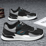 者顿大码男鞋子男款秋冬新款防滑休闲运动百搭板鞋网面跑步老爹鞋 YJ-A13黑色 39