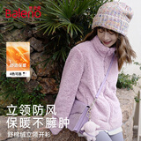 班尼路（Baleno）户外摇粒绒外套女秋冬2025新款立领加绒开衫双面珊瑚绒内胆抓绒衣