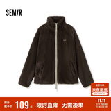 森马（Semir）外套女插肩袖珊瑚绒仿羊羔毛2024冬季立领宽松夹克109724108003