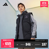 adidas 600蓬拒水防风保暖宽松鸭绒羽绒马甲男阿迪达斯官方轻运动 黑色   XL