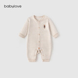 babylove婴儿连体衣春秋款纯棉宝宝哈衣家居服爬服长袖彩棉新生儿衣服