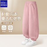 唐狮（TonLion）儿童裤子春秋薄款复古灯芯绒长裤男女童百搭休闲裤新款 粉色  140