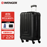 威戈（WENGER）瑞士军刀行李箱20英寸拉杆箱登机箱万向轮商务旅行箱密码箱黑色