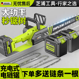 芝浦（zhipu） 充电式电锯家用电链锯大功率木工锂电锯伐木锯强劲专业级 16寸升级高速锯20节双电【三链条】
