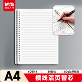 晨光（M&G）文具A4/60张活页本替芯 30孔可拆卸笔记本本子活页纸考研复习作业本80g横线内芯单本MPY9LS33