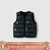 aqpa【95白鸭绒&三防】羽绒背心秋冬保暖羽绒服儿童装男女童宝宝马甲 星空宇航员（黑） 80cm