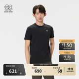 KOLON SPORT/可隆SECO速干T恤 男子运动户外吸湿夏UPF50+防晒抗菌上衣短袖 LHRT5MTT25-BK 黑色 M 170/92A