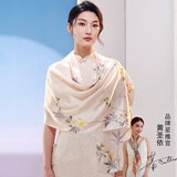 达芬奇密码真丝丝巾女秋冬高档桑蚕丝绸披肩围巾丝巾妈妈生日礼物女 和风物语