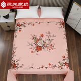 民光床单单件纯棉印花老款上海丝光全棉被单怀旧国民老式床单 双鹤飞舞-桔 245cm*245cm （适合1.8米床）