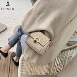 金狐狸（FOXER）牛皮女士包包女包大容量链条单肩斜挎包妈妈包轻奢女友生日礼物